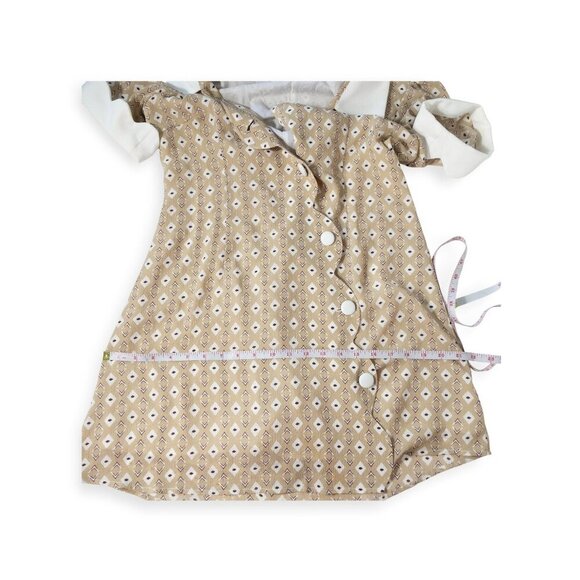 Quanta Du Soleil French Wide Collared Dress SZ M 36 EU Beige * missing button - Picture 6 of 11